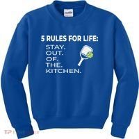 Funny Pickleball Pun Stay Out Of The Kitchen Green Gift Kids Sweatshirt thumb 0