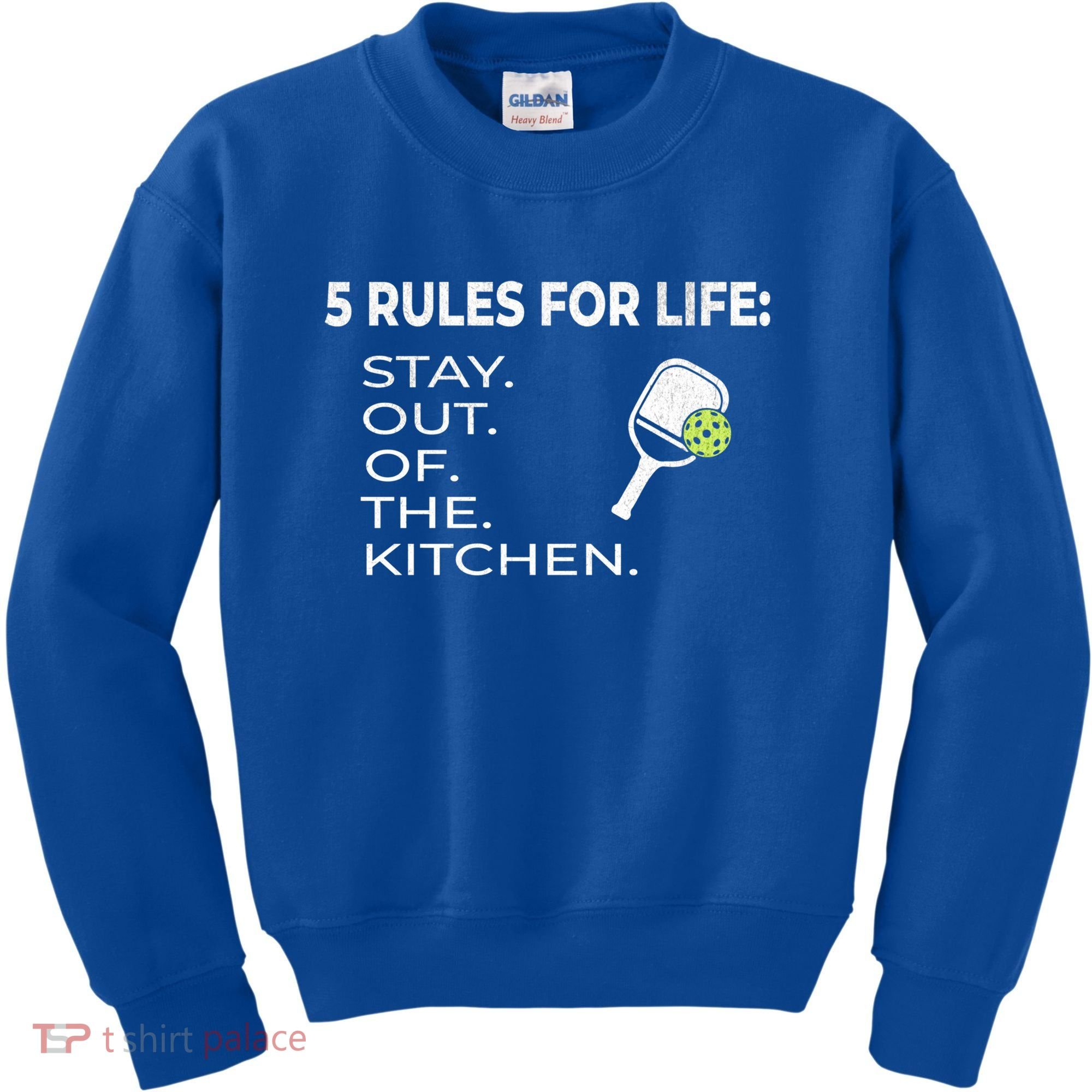 Funny Pickleball Pun Stay Out Of The Kitchen Green Gift Kids Sweatshirt