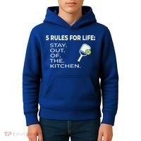 Funny Pickleball Pun Stay Out Of The Kitchen Green Gift Kids Hoodie thumb 4