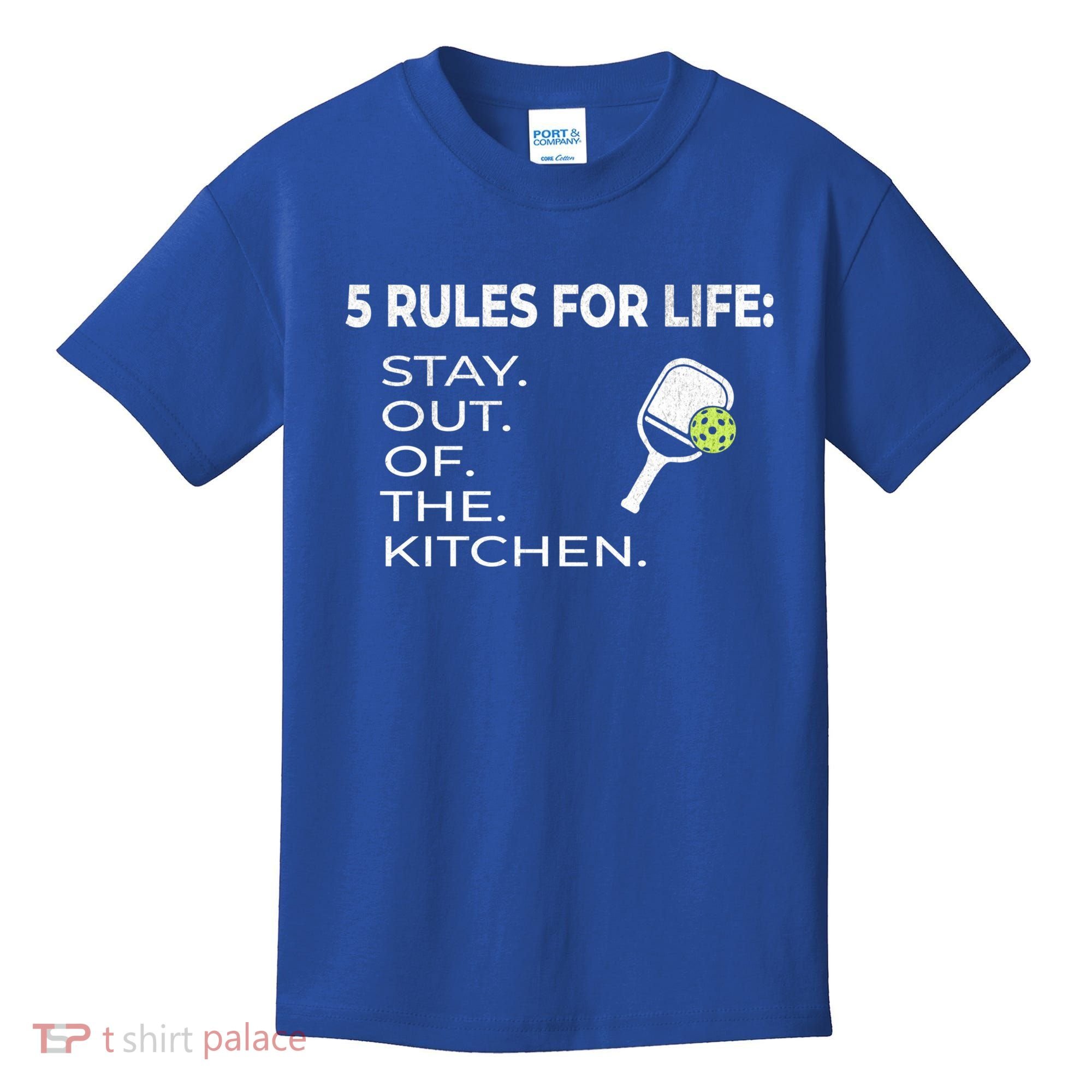 Funny Pickleball Pun Stay Out Of The Kitchen Green Gift Kids T-Shirt