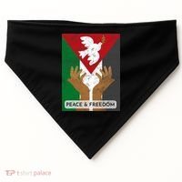 Free Palestine Peace & Freedom Support Palestine And Gaza USA-Made Doggie Bandana thumb 0