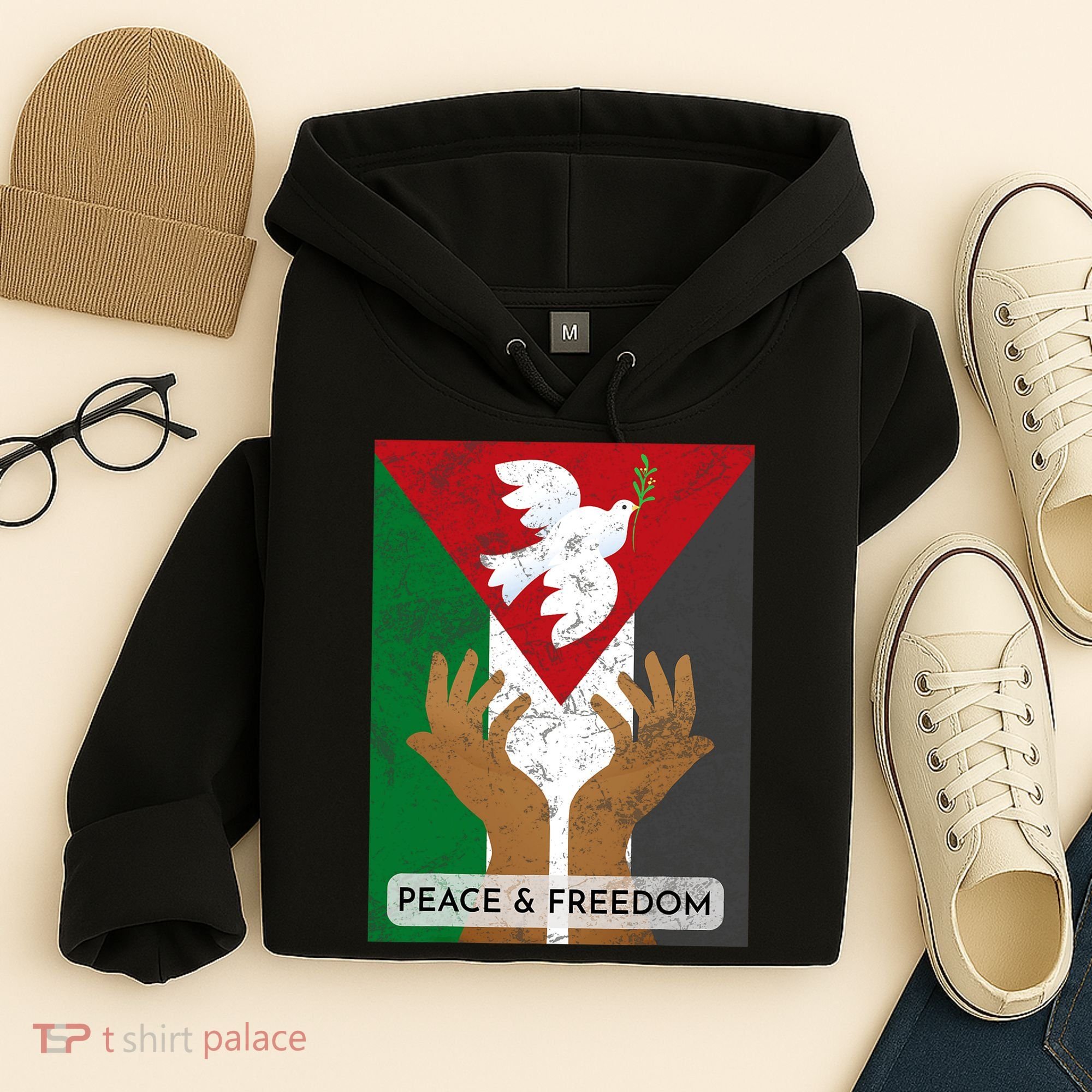 Free Palestine Peace & Freedom Support Palestine And Gaza Hoodie
