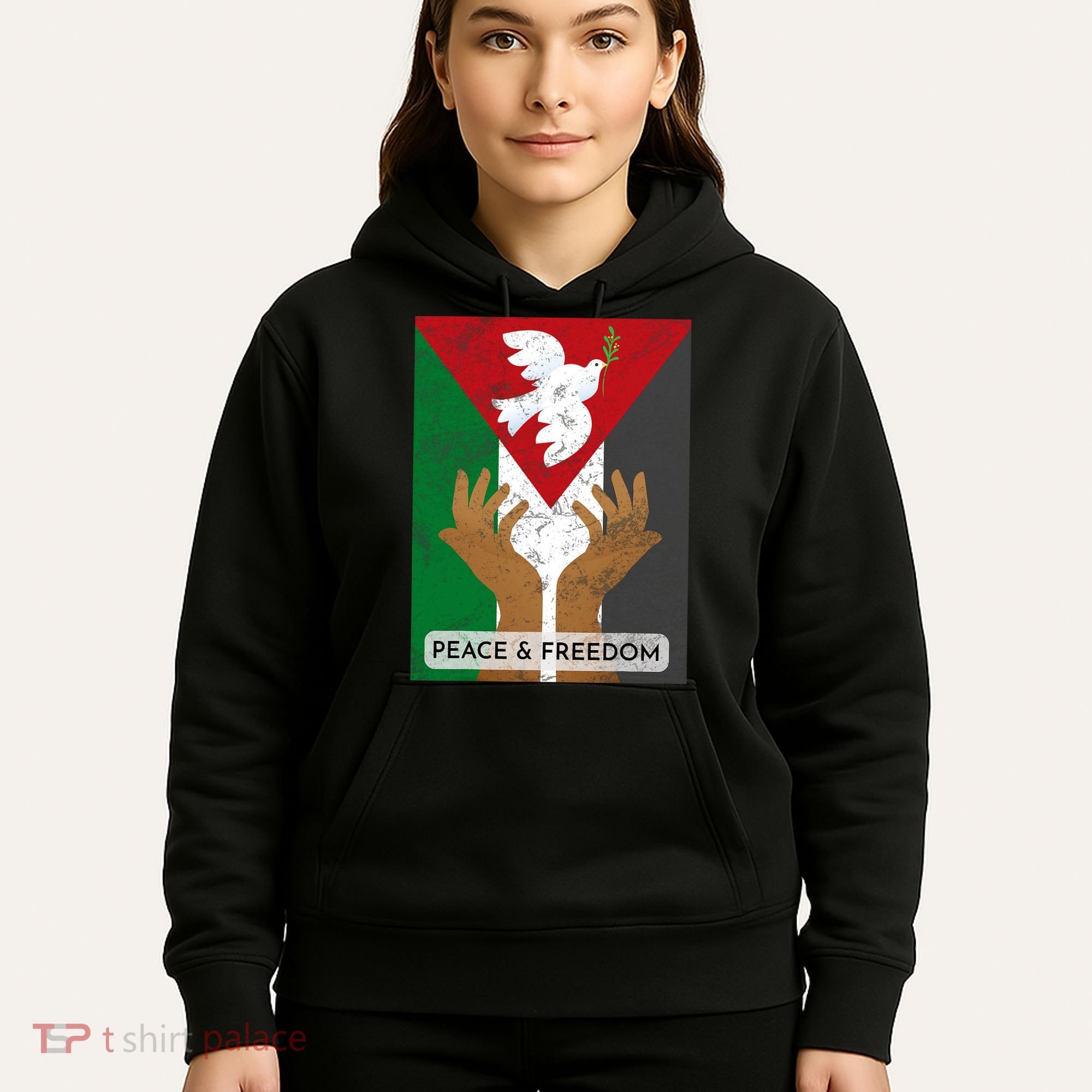 Free Palestine Peace & Freedom Support Palestine And Gaza Hoodie