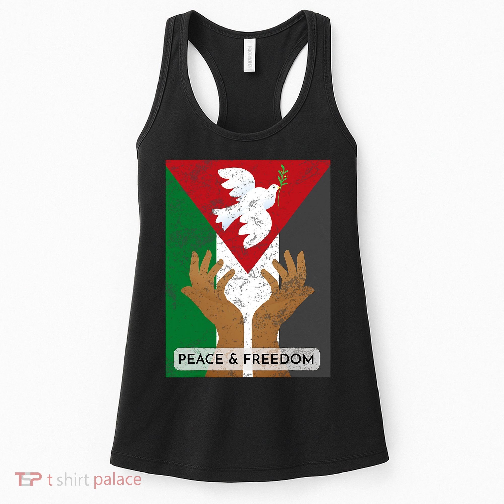 Free Palestine Peace & Freedom Support Palestine And Gaza Women's Tank Top