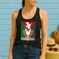 Free Palestine Peace & Freedom Support Palestine And Gaza Women's Tank Top thumb 2