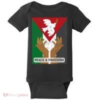Free Palestine Peace & Freedom Support Palestine And Gaza Baby Bodysuit thumb 0