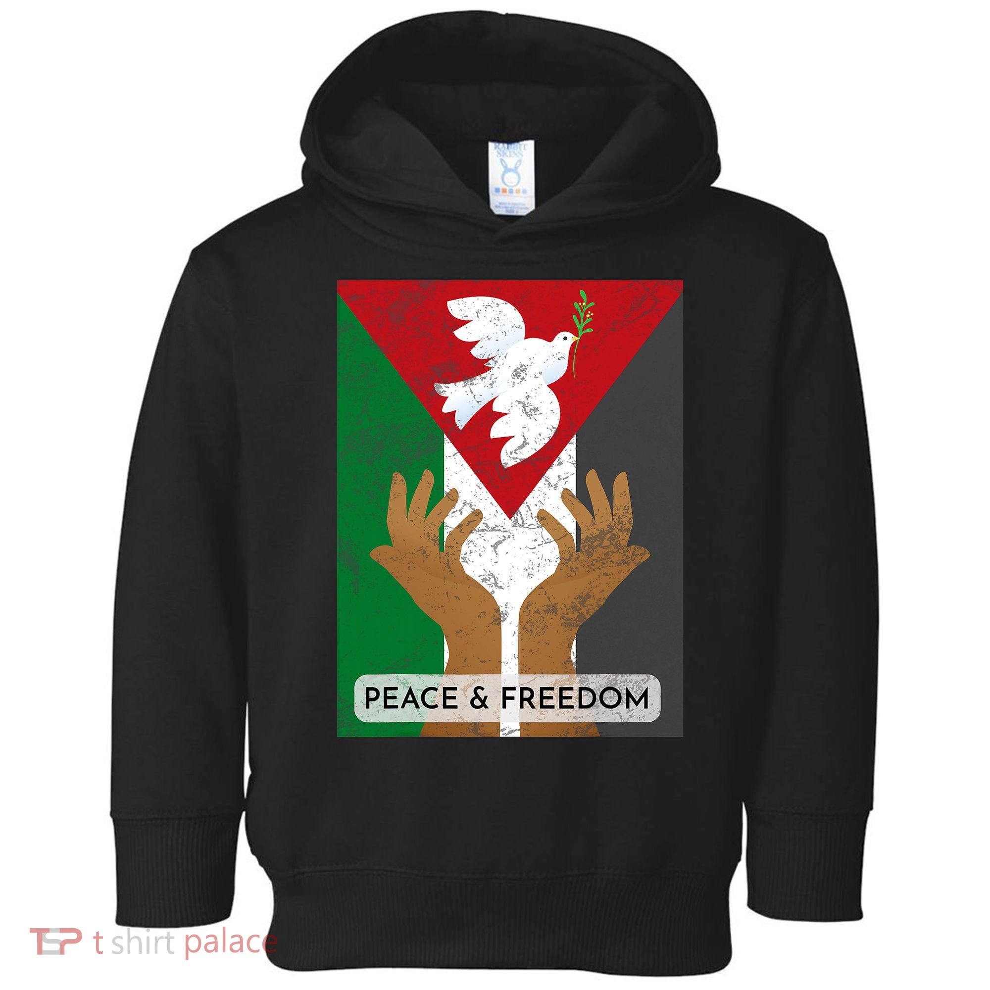 Free Palestine Peace & Freedom Support Palestine And Gaza Toddler Hoodie