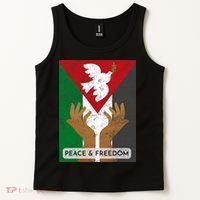 Free Palestine Peace & Freedom Support Palestine And Gaza Tank Top thumb 2