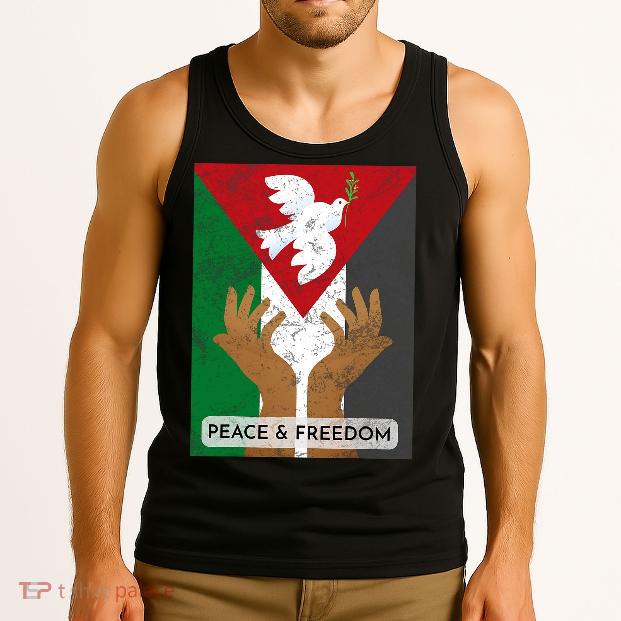 Free Palestine Peace & Freedom Support Palestine And Gaza Tank Top
