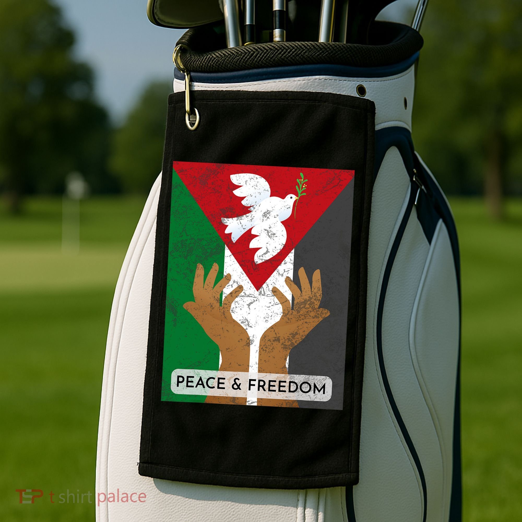 Free Palestine Peace & Freedom Support Palestine And Gaza Golf Towel