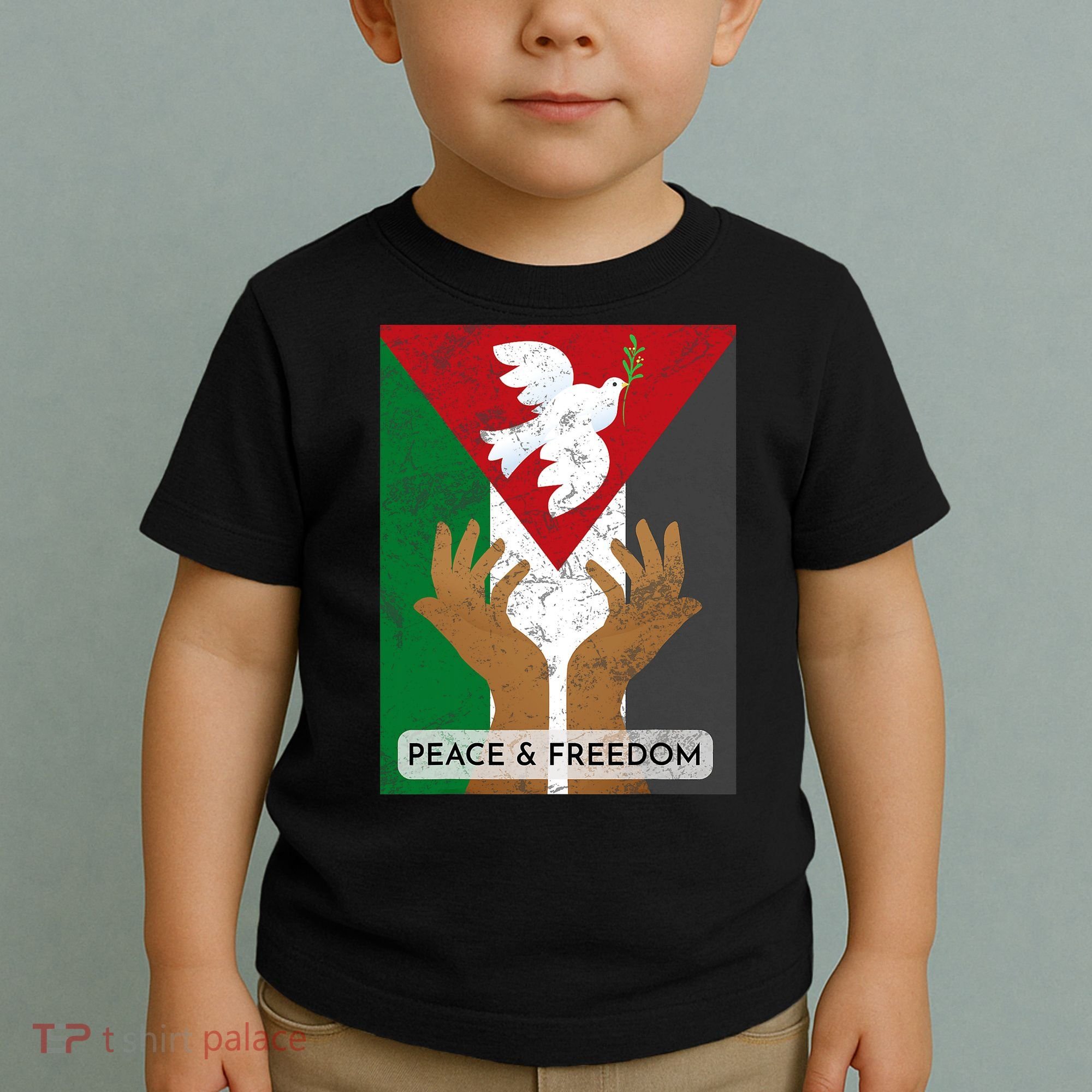 Free Palestine Peace & Freedom Support Palestine And Gaza Toddler T-Shirt