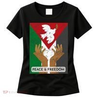 Free Palestine Peace & Freedom Support Palestine And Gaza Women's T-Shirt thumb 0