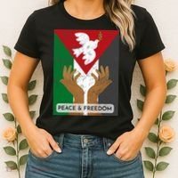 Free Palestine Peace & Freedom Support Palestine And Gaza Women's T-Shirt thumb 2