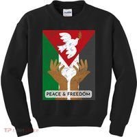 Free Palestine Peace & Freedom Support Palestine And Gaza Kids Sweatshirt thumb 0