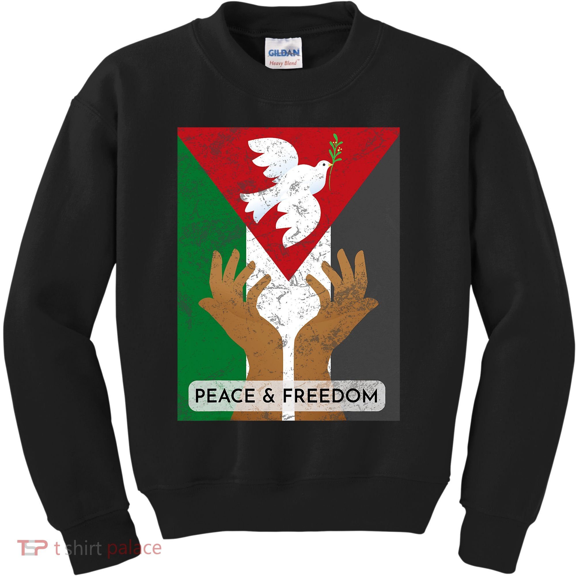 Free Palestine Peace & Freedom Support Palestine And Gaza Kids Sweatshirt