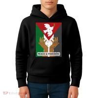 Free Palestine Peace & Freedom Support Palestine And Gaza Kids Hoodie thumb 4