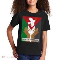 Free Palestine Peace & Freedom Support Palestine And Gaza Kids T-Shirt thumb 2