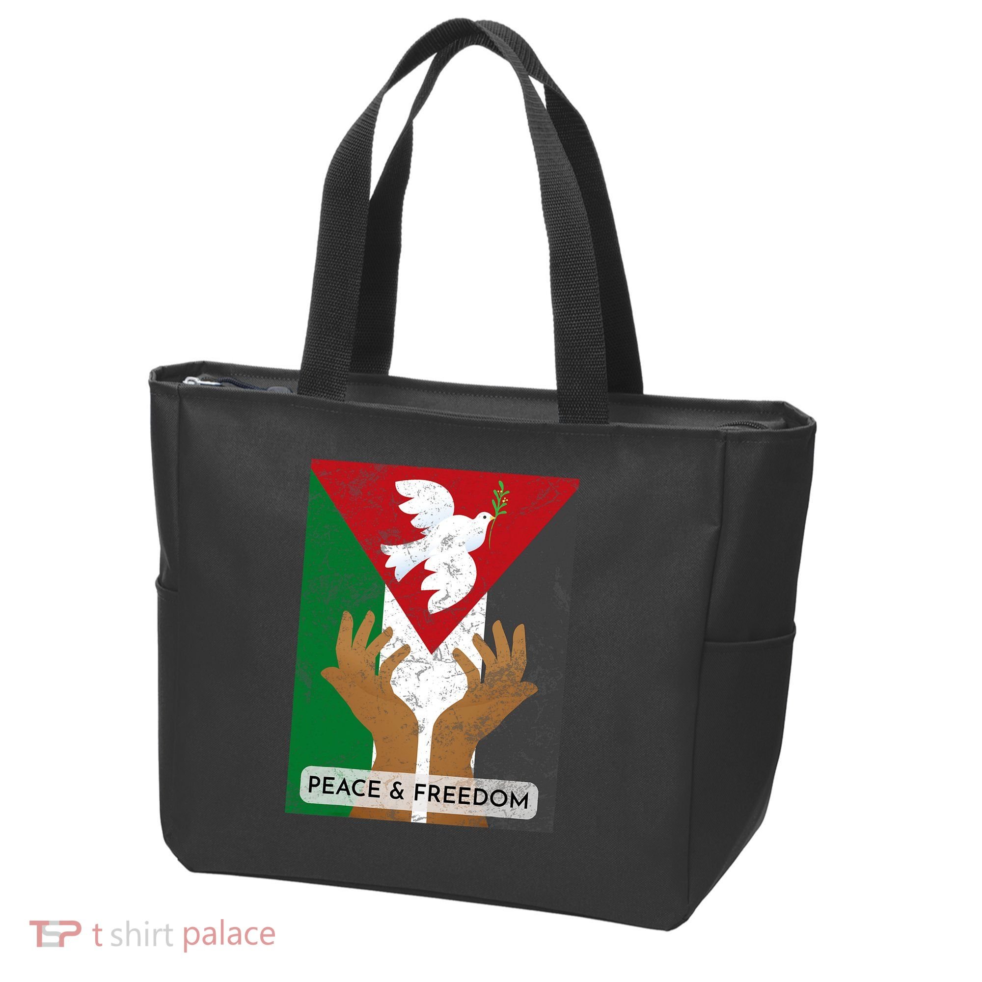 Free Palestine Peace & Freedom Support Palestine And Gaza Tote Bag