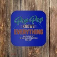 Funny Pop Pop Knows Everything For Grandpa And FatherS Day Meaningful Gift Coaster thumb 0