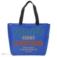 Funny Pop Pop Knows Everything For Grandpa And FatherS Day Meaningful Gift Tote Bag thumb 0