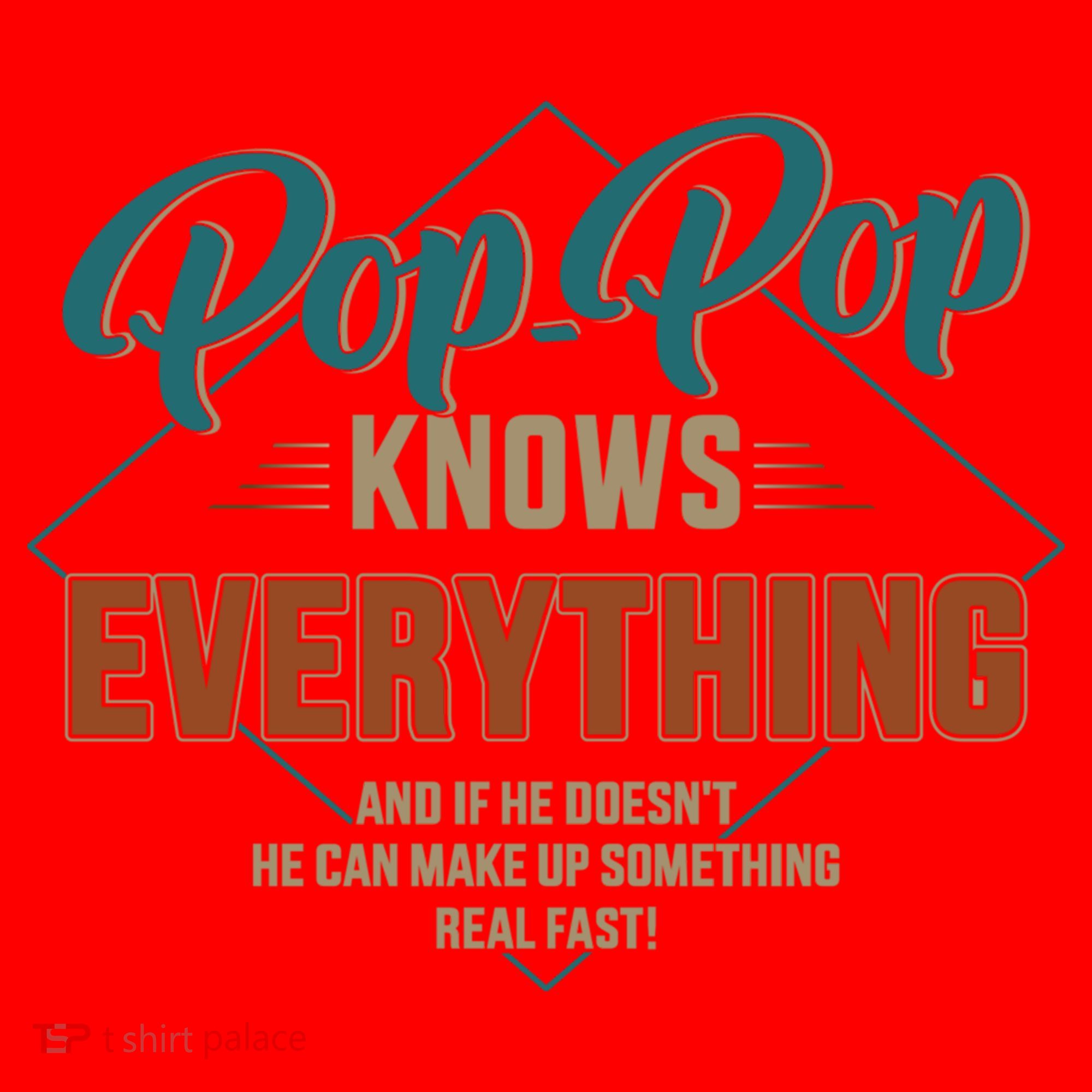 Funny Pop Pop Knows Everything For Grandpa And FatherS Day Meaningful Gift Santa Hat
