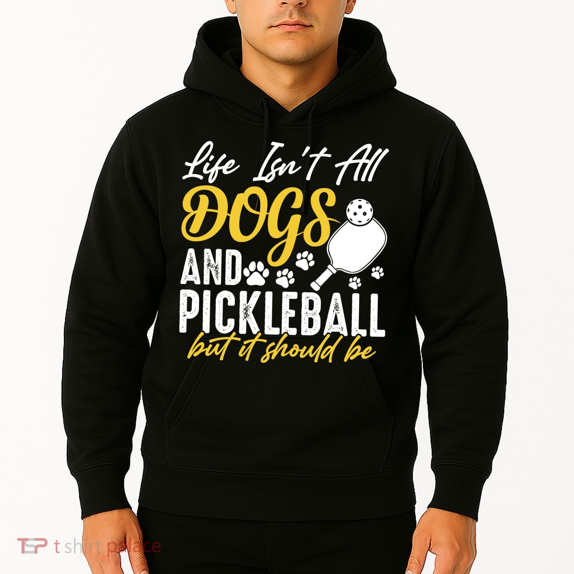 Funny Pickleball Player & Dogs Gift  Hoodie