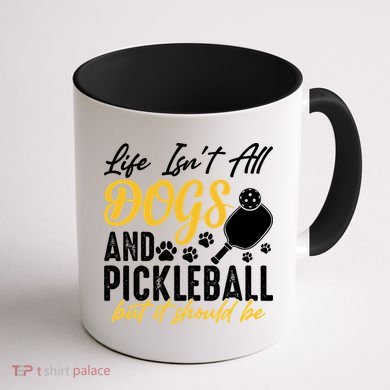 Funny Pickleball Player & Dogs Gift  Coffee Mug back