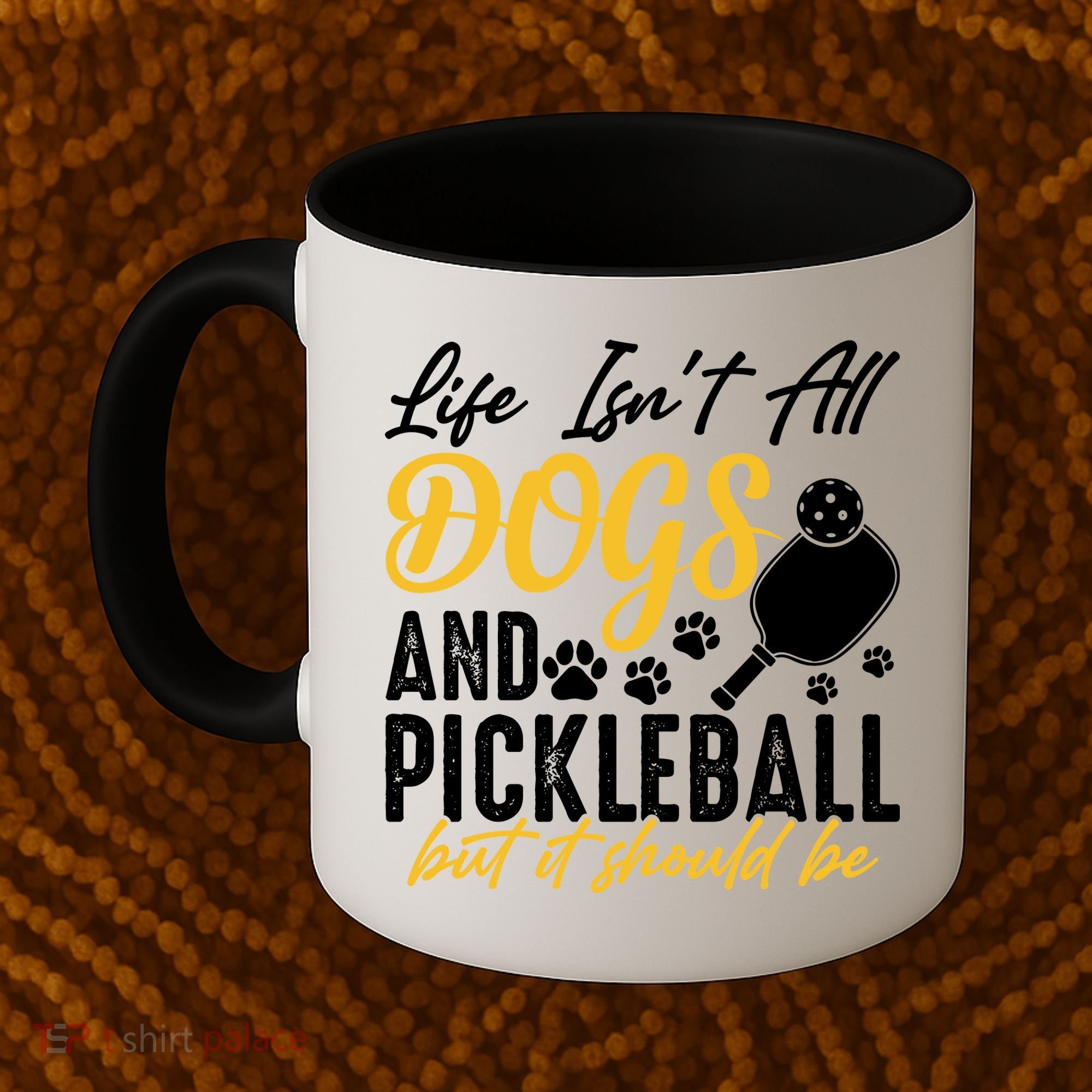 Funny Pickleball Player & Dogs Gift  Coffee Mug