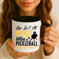 Funny Pickleball Player & Dogs Gift  Coffee Mug thumb 3