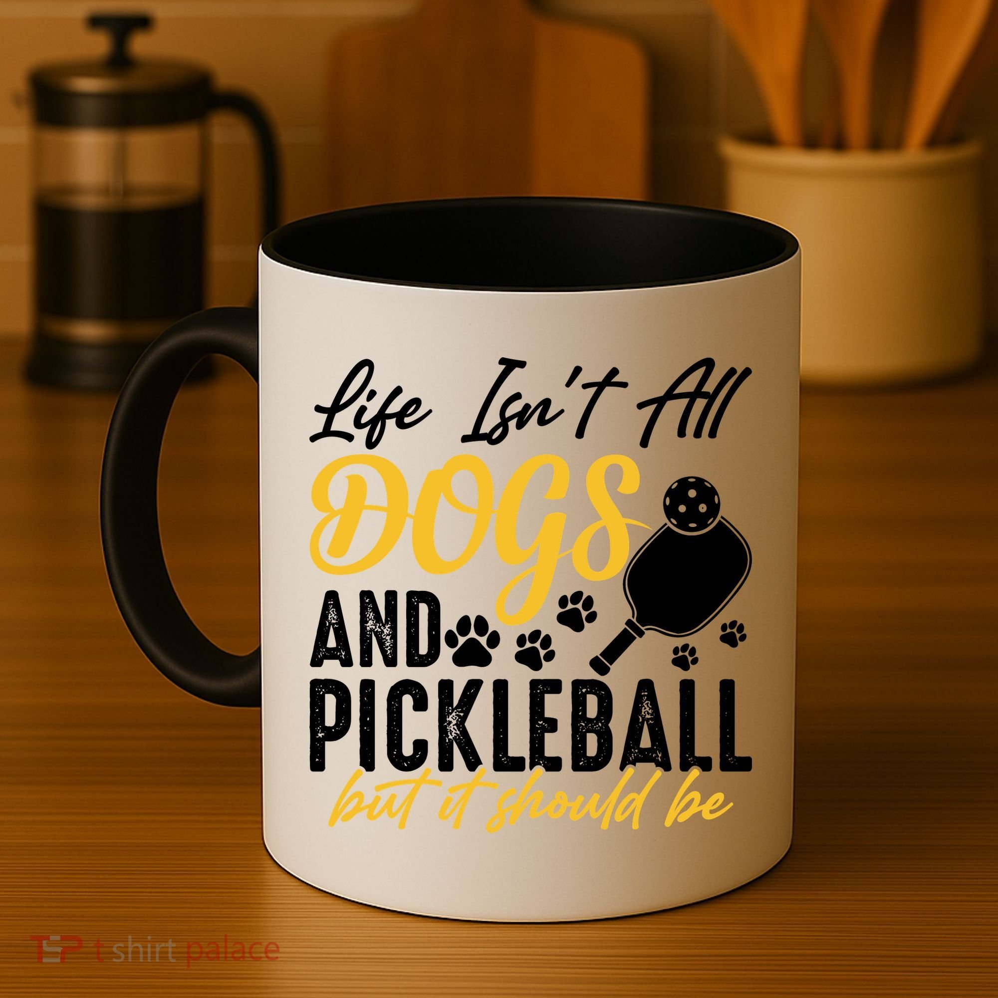 Funny Pickleball Player & Dogs Gift  Coffee Mug