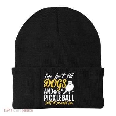 Funny Pickleball Player & Dogs Gift  Beanie