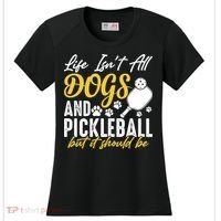 Funny Pickleball Player & Dogs Gift  Women's Cooling Performance Crew T-Shirt thumb 0