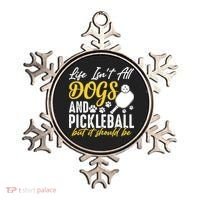 Funny Pickleball Player & Dogs Gift  Ornament thumb 0