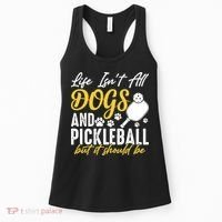 Funny Pickleball Player & Dogs Gift  Women's Tank Top thumb 0