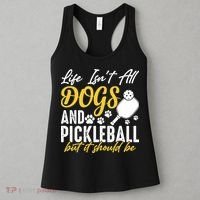 Funny Pickleball Player & Dogs Gift  Women's Tank Top thumb 3