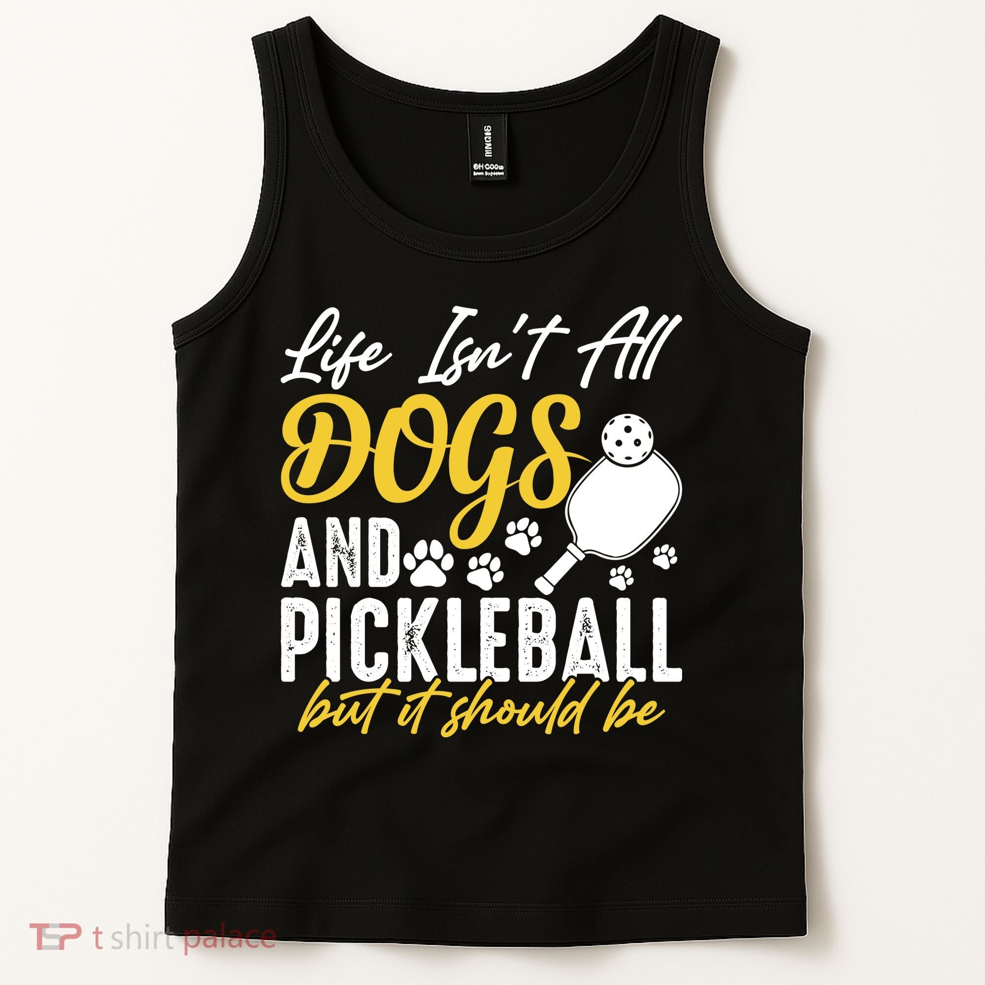 Funny Pickleball Player & Dogs Gift  Tank Top