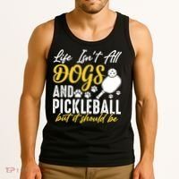 Funny Pickleball Player & Dogs Gift  Tank Top thumb 3
