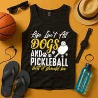 Funny Pickleball Player & Dogs Gift  Tank Top thumb 4