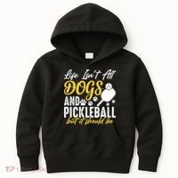 Funny Pickleball Player & Dogs Gift  Kids Hoodie thumb 0