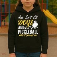 Funny Pickleball Player & Dogs Gift  Kids Hoodie thumb 3
