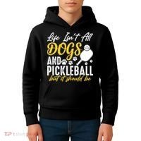 Funny Pickleball Player & Dogs Gift  Kids Hoodie thumb 4