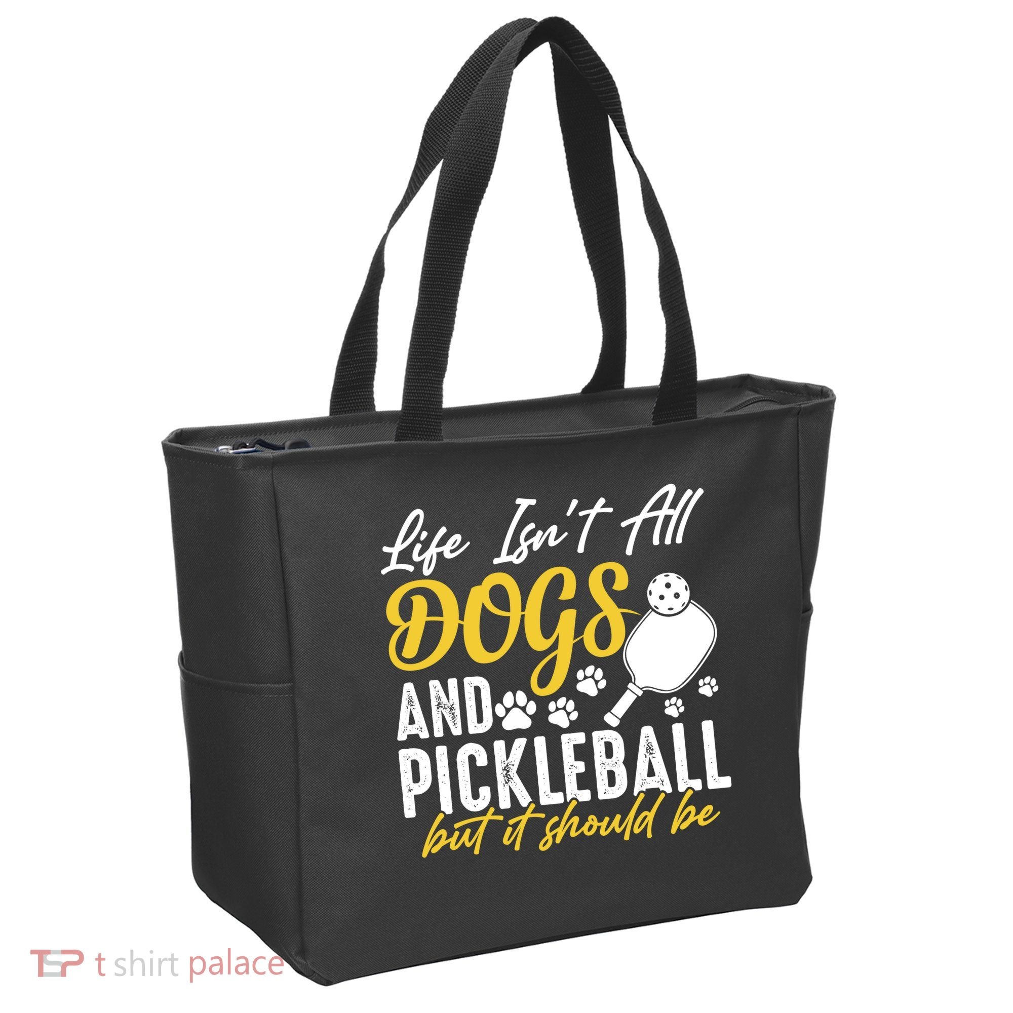 Funny Pickleball Player & Dogs Gift  Tote Bag