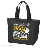 Funny Pickleball Player & Dogs Gift  Tote Bag thumb 3