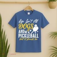Funny Pickleball Player & Dogs Gift  T-Shirt thumb 2