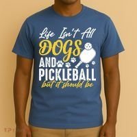 Funny Pickleball Player & Dogs Gift  T-Shirt thumb 3