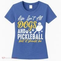 Funny Pickleball Player & Dogs Gift  Women's T-Shirt thumb 0