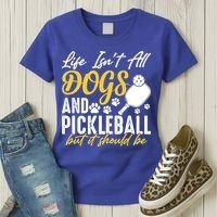 Funny Pickleball Player & Dogs Gift  Women's T-Shirt thumb 3