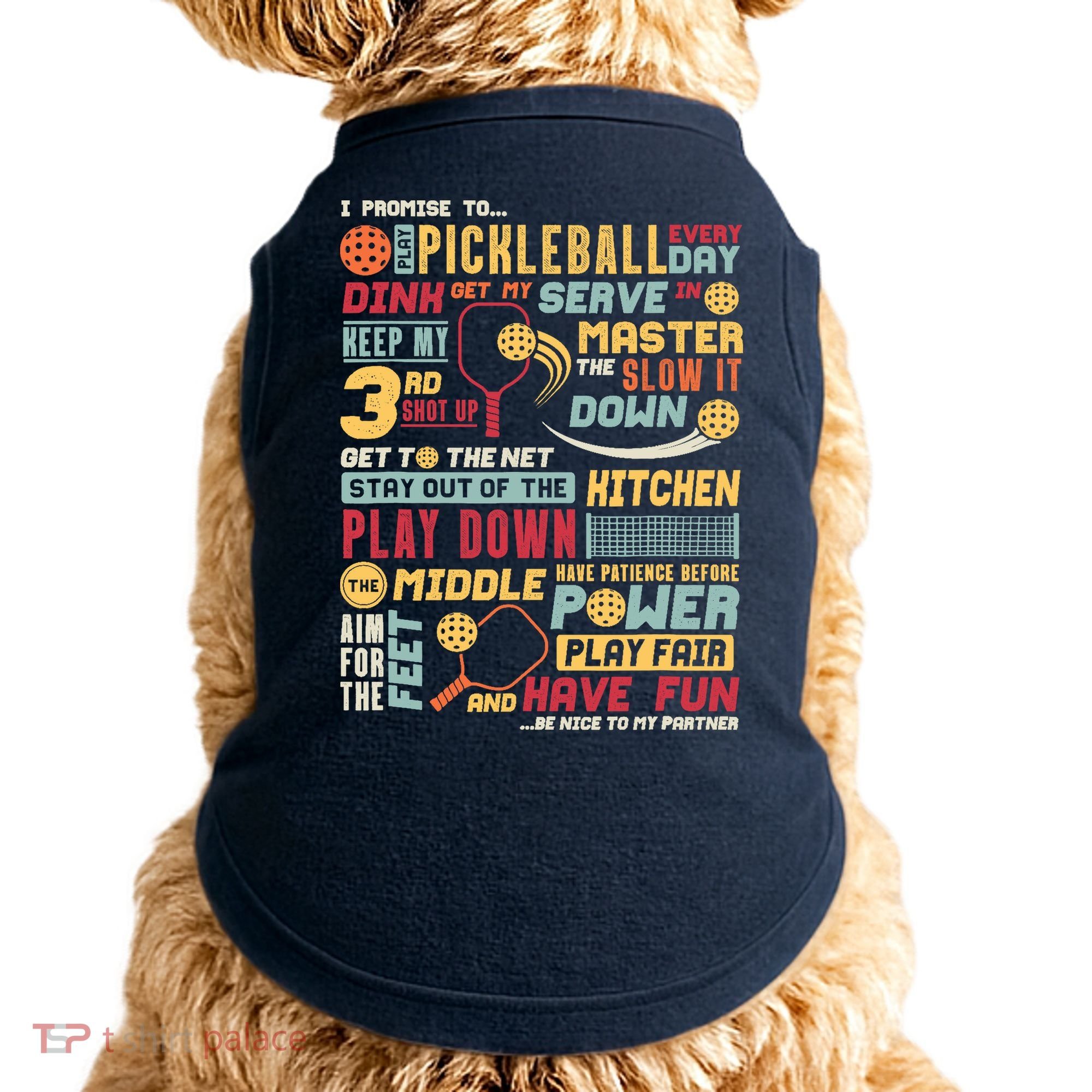 Funny Pickleball Pledge Pickleball Player Coach Doggie Tank