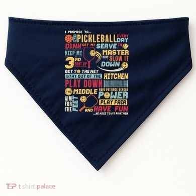 Funny Pickleball Pledge Pickleball Player Coach USA-Made Doggie Bandana