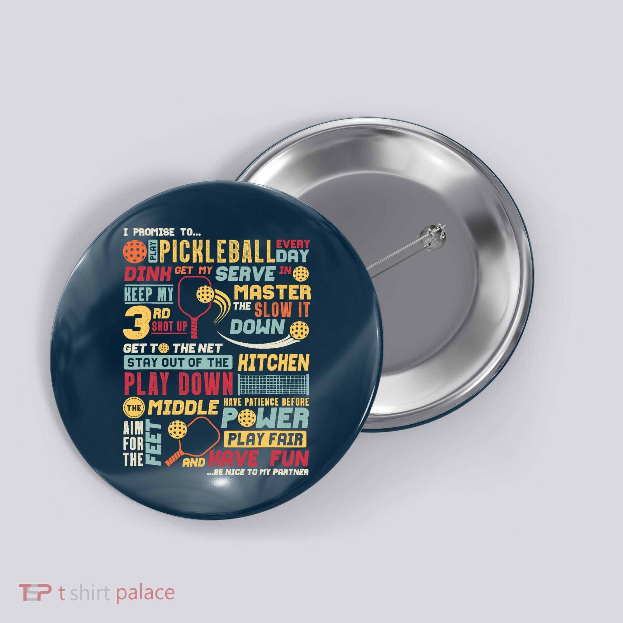 Funny Pickleball Pledge Pickleball Player Coach Button